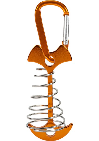 Aotu AT6546 Alüminyum Alaşımlı Balık Kılçığı Yaylı Çivili Çadır Kazığı Güverte Çapa Çivisi D Şeklinde Karabinalı-Sarı (Yurt Dışından)