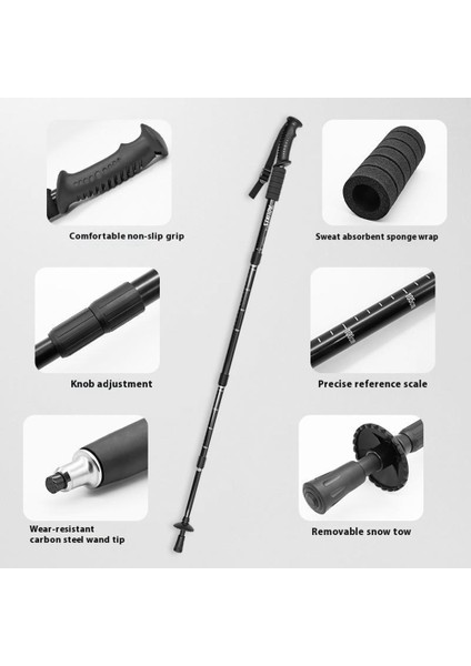 Aolıkes 3401 Hafif Alüminyum Alaşımlı Trekking Baton 4 Bölmeli Ayarlanabilir Yürüyüş Bastonu-Kırmızı (Yurt Dışından) fırsatları