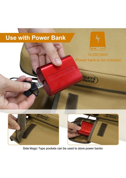 Mydays Outdoor 38X33X5CM Isıtmalı Oturma Minderi Dış Mekan Isıtma Pedi (Pilsiz)-Siyahımsı Yeşil (Yurt Dışından) indirimleri