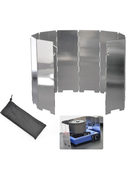 Katlanabilir Açık Hava Sobası Ön Camı Alüminyum Kamp Sobası 10 Plakalı Ön Cam Brülörü Ön Camı Naylon Taşıma Çantası (Yurt Dışından)