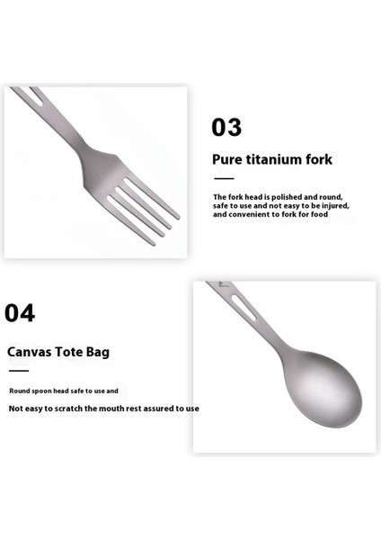 Wıdesea WSTT-121 Titanyum Açık Hava Kamp Piknik Çatal Bıçak Takımı Bıçak Çatal Kaşık Fileli Çanta (Bpa Içermez, Fda Yasaktır) (Yurt Dışından) fırsatları