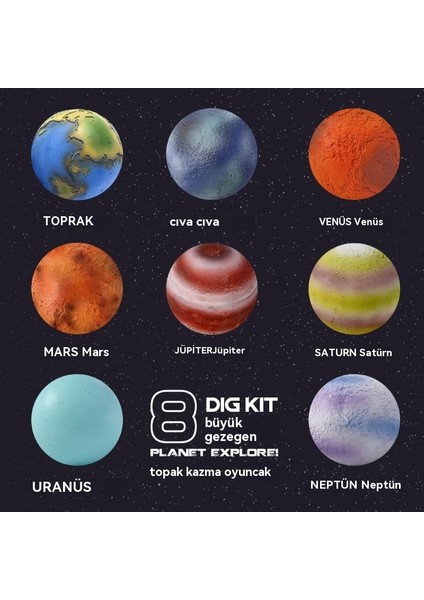 Çocuk Eğitici Güneş Sistemi Sekiz Gezegen Mücevher Keşif Oyuncağı (Yurt Dışından) fiyatları