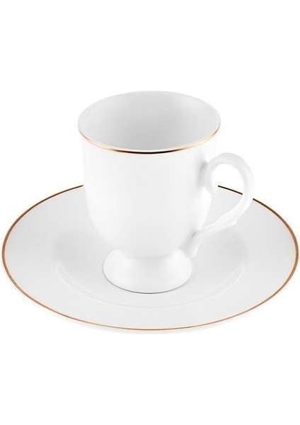 Alin Beyaz Zarif Desenli Porselen Kahve Fincan Takımı 12 Parça 6 Kişilik – Şık ve Özel Sunumlar İçin