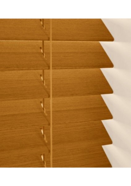 Wooden Blinds %100 Doğal Ahşap Jaluzi Perde 50MM, Alüminyum Kasalı Yüksek Kaliteli - Meşe (Kurdelasız)