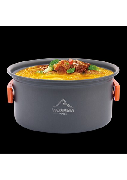 Wıdesea WSC-202J 2-3 Kişilik Alüminyum Kamp Tencere Seti, Hafif Kaynatma Tenceresi Çaydanlık Kızartma Tavası (Bpa Içermez, Fda Sertifikalı Değildir)-Turuncu (Yurt Dışından) modelleri