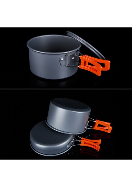 Hewolf HW-K1692 Taşınabilir Saplı Tava Sıcaklığa Dayanıklı Kamp Tencere Seti 2-3 Kişilik Su Şişesi ile (Yurt Dışından) modelleri