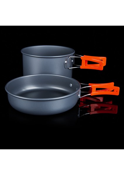 Hewolf HW-K1692 Taşınabilir Saplı Tava Sıcaklığa Dayanıklı Kamp Tencere Seti 2-3 Kişilik Su Şişesi ile (Yurt Dışından) fırsatları