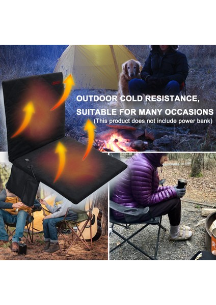 Mydays Outdoor 16 Inç Isıtmalı Stadyum Koltuğu Sandalye Minderi 3 Seviyeli Taşınabilir USB Isıtmalı Koltuk Minderi Dış Mekan Için-Siyah (Yurt Dışından) fiyatları