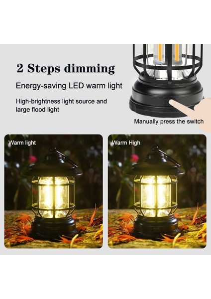 Taşınabilir Vintage Kamp Cob Lambası Şarj Edilebilir Açık Hava Çadır Feneri Asılı Lamba-Kırmızı (Yurt Dışından) fırsatları