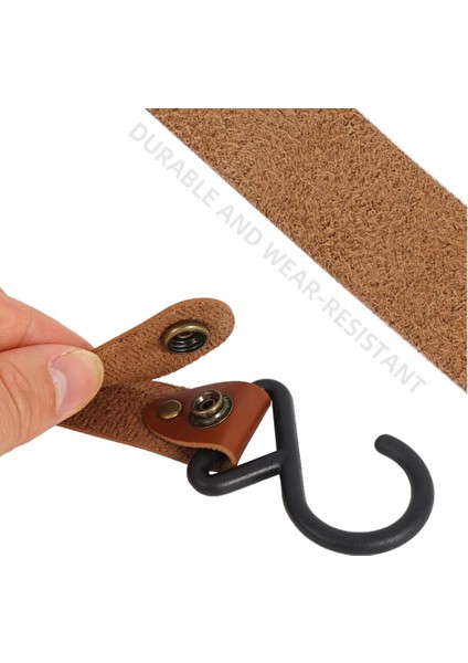 Aotu 4 Adet Pu Deri Kayış S Şeklinde Plastik Kancalar Açık Hava Kampı Asılı Tencere Tavalar-Hafif Kahve (Yurt Dışından) indirimleri