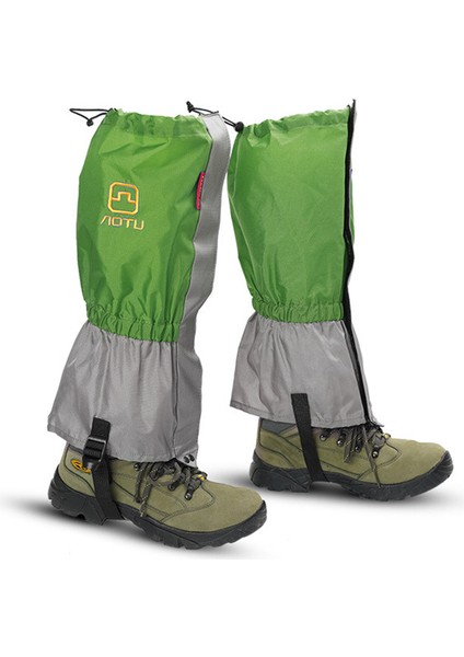 Aotu 1 Çift Su Geçirmez Kar Tozluğu Açık Hava Tırmanışı Kayak Naylon Ekose Kumaş Bacak Tozluğu Kılıfı-Yeşil (Yurt Dışından) modelleri