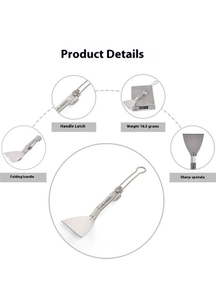 Wıdesea WSTT-118 Açık Hava Kamp Alanı Saf Titanyum Katlanabilir Spatula Ultra Hafif Kürek Tencere Seti (Yurt Dışından) modelleri