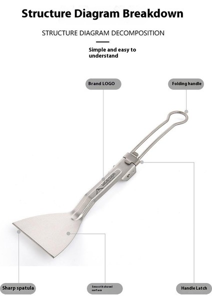 Wıdesea WSTT-118 Açık Hava Kamp Alanı Saf Titanyum Katlanabilir Spatula Ultra Hafif Kürek Tencere Seti (Yurt Dışından) indirimleri