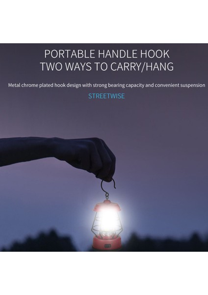 Vintage Taşınabilir Açık Hava Kamp Lambası Çadır Feneri Askılı Lamba, Kuru Pille Çalışır-Kırmızı (Yurt Dışından) indirimleri