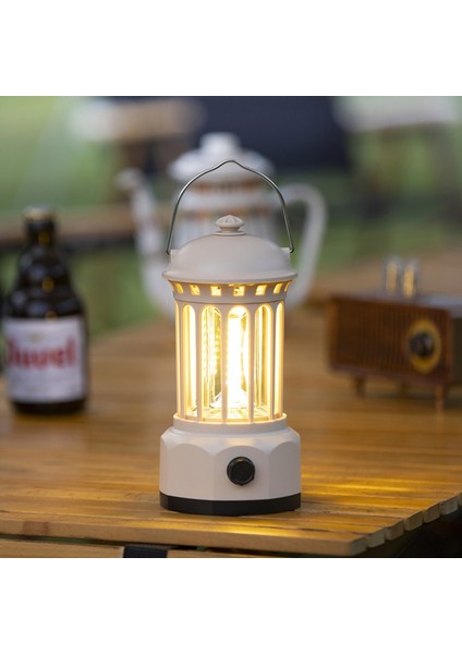 Şarj Edilebilir Cob Kamp Lambası Retro Stil Çadır Asılı Işık Fener Lambası Yürüyüş Akşam Partisi Için, Boyut: L-Kırmızı (Yurt Dışından) modelleri