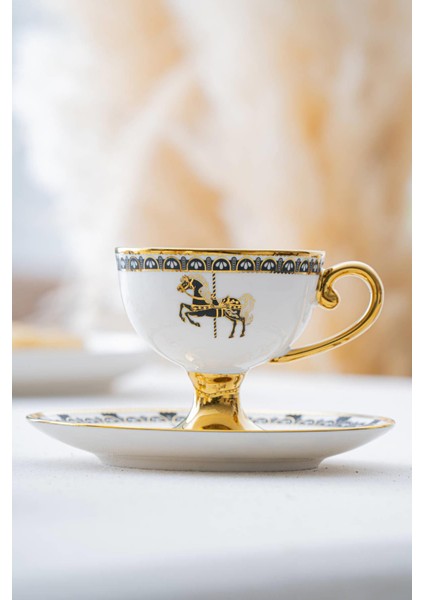 Lorvil Plorvis Desenli Porselen Kahve Fincanı Takımı 12 Parça 6 Kişilik 90 ml – Şık ve Zarif Sunumlar