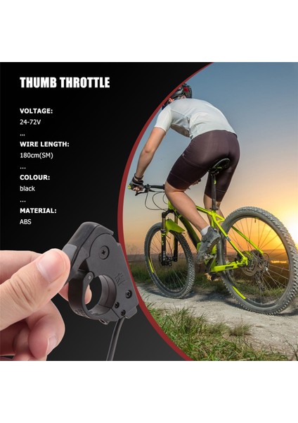 Elektrikli Bisiklet Ebike Sol Sağ Evrensel Başparmak Gaz Hız Kontrol Cihazı 24-72V 165CM Elektrikli Bisiklet Aksesuarları (Yurt Dışından) fiyatları