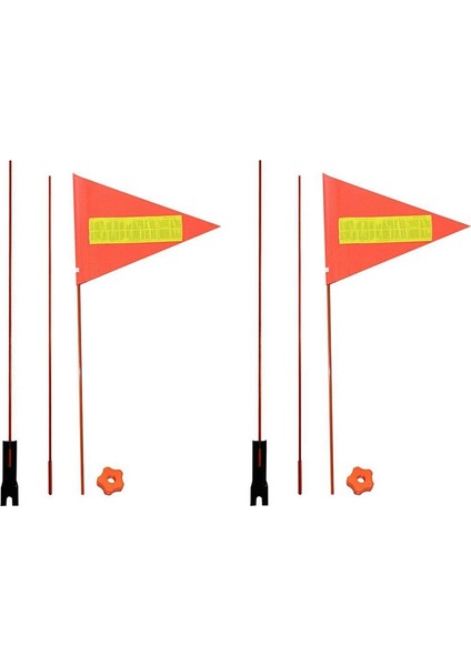 Fiberglas Direk Montaj Braketi Ile 2 Takım Bisiklet Güvenlik Bayrağı, Ayarlanabilir Uzunluk, Dayanıklı Dış Mekan Oyun Güvenlik Işareti (Yurt Dışından)