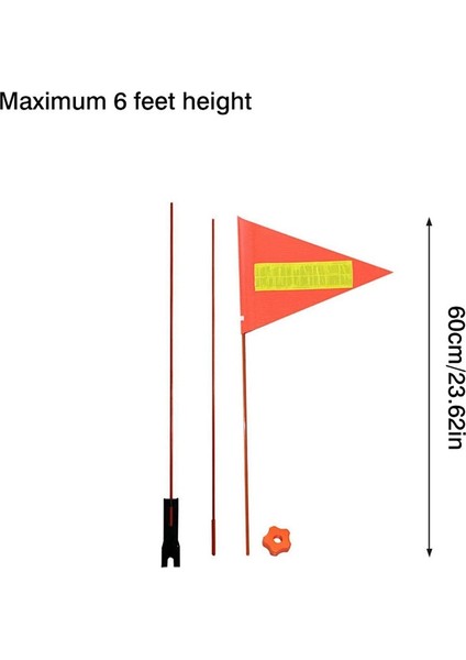 Fiberglas Direk Montaj Braketi Ile 2 Takım Bisiklet Güvenlik Bayrağı, Ayarlanabilir Uzunluk, Dayanıklı Dış Mekan Oyun Güvenlik Işareti (Yurt Dışından) modelleri
