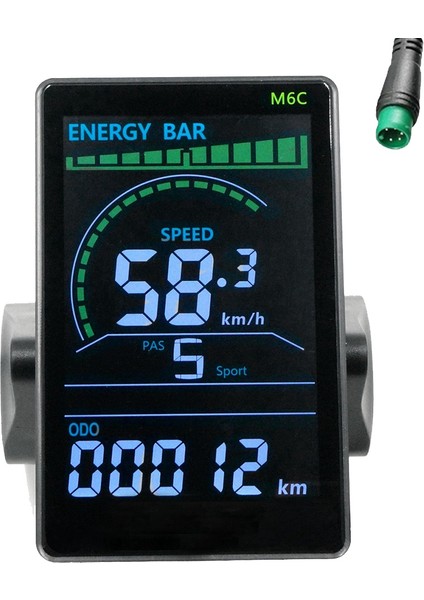 M6C Elektrikli Bisiklet LCD Ekran Ölçer 24V-60V E Scooter Dağ Elektrikli Bisiklet Için USB Ile LCD Panel Renkli Ekran (5pın) (Yurt Dışından)