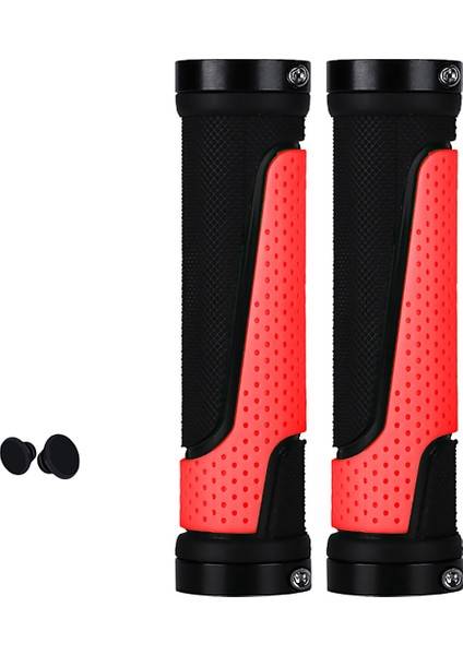 Dağ Bisikleti Tutacakları Kaymaz Dayanıklı Darbeye Dayanıklı Kauçuk Sabit Vites Bisiklet Gidonu Tutacağı Bisiklet Parçaları Kırmızı (Yurt Dışından)