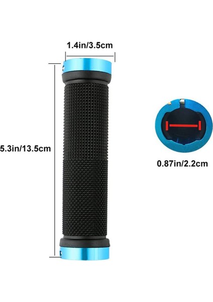 Bisiklet Tutacakları, Alüminyum Çift Kilitli Bisiklet Tutacakları, Dağ Bisikleti Gidonu Kauçuk Bisiklet Tutacak Koruyucusu - Mavi (Yurt Dışından) fırsatları