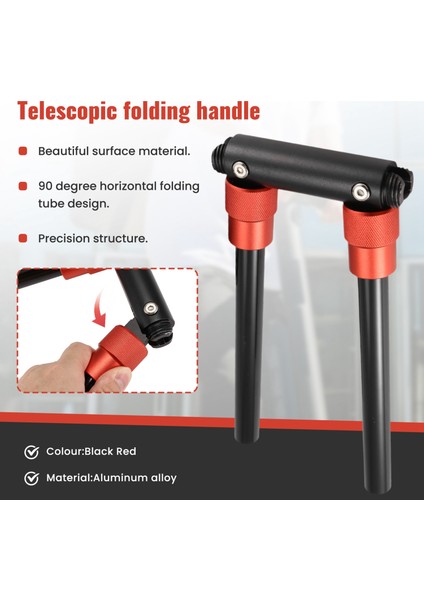 Katlanır Gidon 90 Derece Katlanır Elektrikli Bisiklet Gidonu Kugoo M4 Elektrikli Scooter Siyah Kırmızı 23.5mm (Yurt Dışından) fırsatları