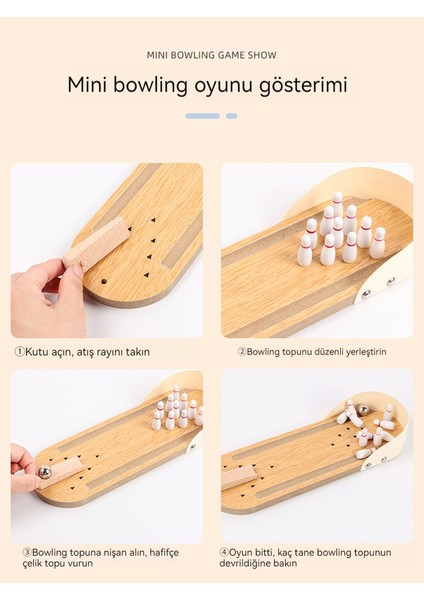 Erken Eğitim, Zeka Geliştirici 3-6 Yaş Bebek-Ebeveyn Etkileşimli Oyun, Ahşap Minyatür Mini Bowling (Yurt Dışından) modelleri