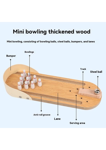 Erken Eğitim, Zeka Geliştirici 3-6 Yaş Bebek-Ebeveyn Etkileşimli Oyun, Ahşap Minyatür Mini Bowling (Yurt Dışından) fırsatları