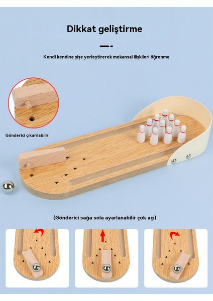 Erken Eğitim, Zeka Geliştirici 3-6 Yaş Bebek-Ebeveyn Etkileşimli Oyun, Ahşap Minyatür Mini Bowling (Yurt Dışından) indirimleri