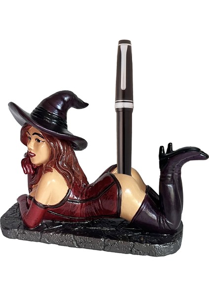 Komik Cadı Kalemlik Heykelciği (Yurt Dışından)