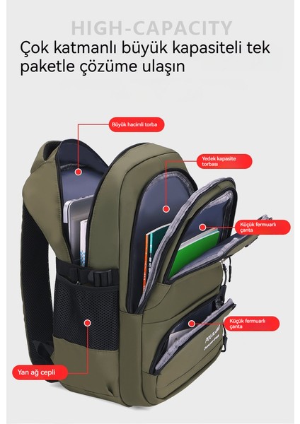 Büyük Kapasiteli Su Geçirmez Seyahat Sırt Çantası (Yurt Dışından) modelleri
