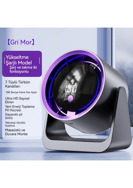 Masaüstü Fanı USB Dijital Ekran Hava Sirkülasyon Fanı Büyük Büyük Rüzgar Duvara Monte Elektrikli Fan F13 (Yurt Dışından) modelleri