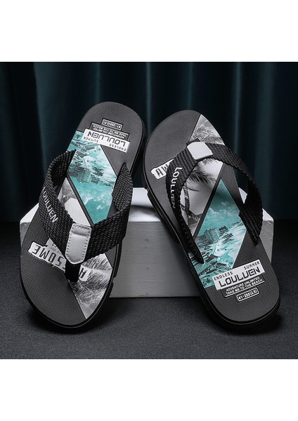 Yaz Platform Flip Flop Sandalet Erkek Terlik Kaymaz Moda Plaj Ayakkabıları (Yurt Dışından)