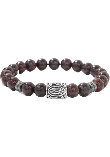 Retro Kırmızı Akik Elastik Ip Bileklik (Yurt Dışından)