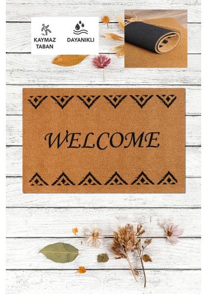 Paspas, Welcome, Hoşgeldiniz, Uzun Ömürlü Dayanıklı Kapı Önü Paspası, Ev Eşyası, Çeyiz Dekorasyon Eşyası