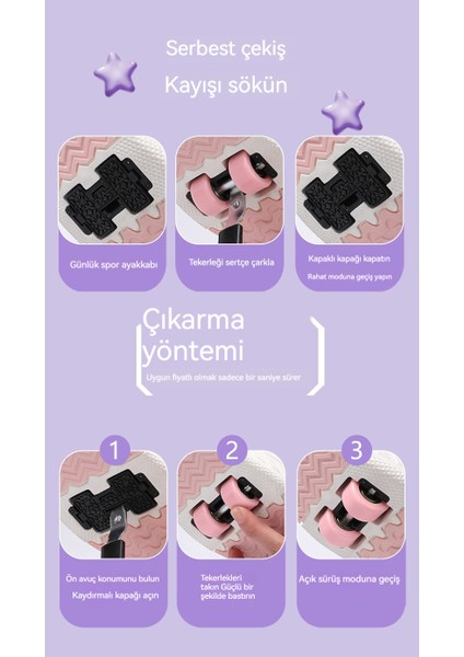 Çocuk Paten Yürüyüş Ayakkabıları, Tekerlekli Paten, Spor Patenleri-Pembe Kızlar (Yurt Dışından) fiyatları