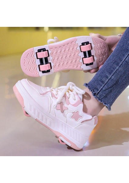 Çocuk Paten Yürüyüş Ayakkabıları, Tekerlekli Paten, Spor Patenleri-Pembe Kızlar (Yurt Dışından) modelleri