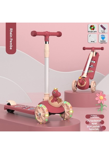 Bebek Çocuk Scooter Katlanabilir Flaş Tekerlekli Scooter Yo-Yo Oyuncak Araba (Yurt Dışından)
