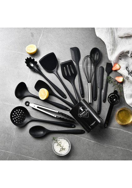 Silikon Yapışmaz Kürek Kaşık Yoğun Kaşık Mutfak Aletleri 15 Adet Set (Yurt Dışından) modelleri