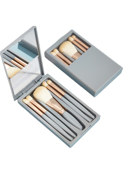 Aynalı Seyahat Için Taşınabilir 5 Parçalı Makyaj Fırçası Seti (Yurt Dışından)