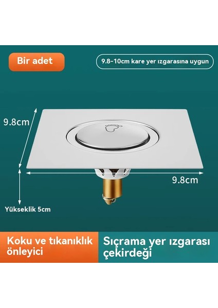 304 Paslanmaz Çelik Zıplama Zemin Drenaj Banyo Ayak Zemin Drenaj Kapağı Drenaj Huni (Yurt Dışından)