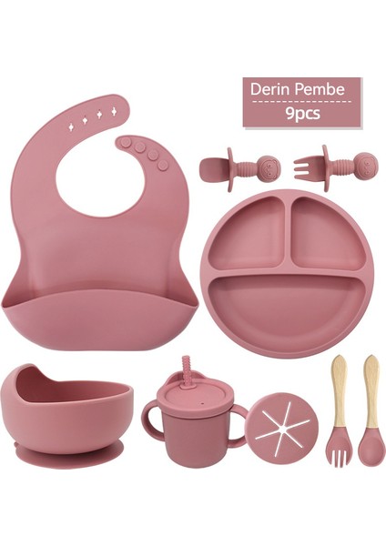 Bebek Silikon Tabak ve Çatal Kaşık Seti Altı Parça (Yurt Dışından)