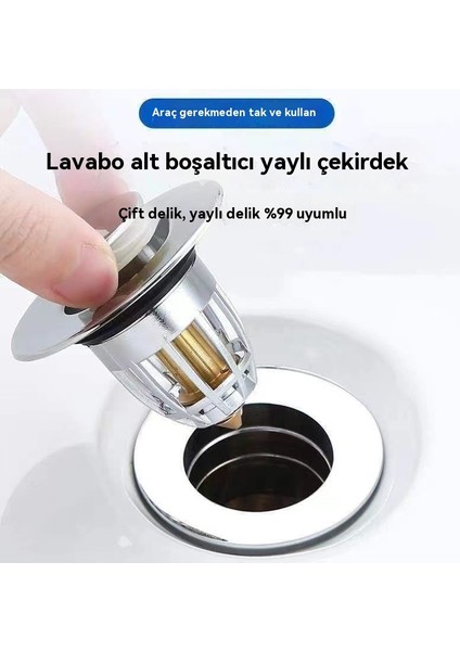Lavabo Sızıntı Tıpası Basma Tipi Sıçrama Çekirdek Koku Önleyici Huni Filtre Drenaj Evrensel Tip (Yurt Dışından) indirimleri