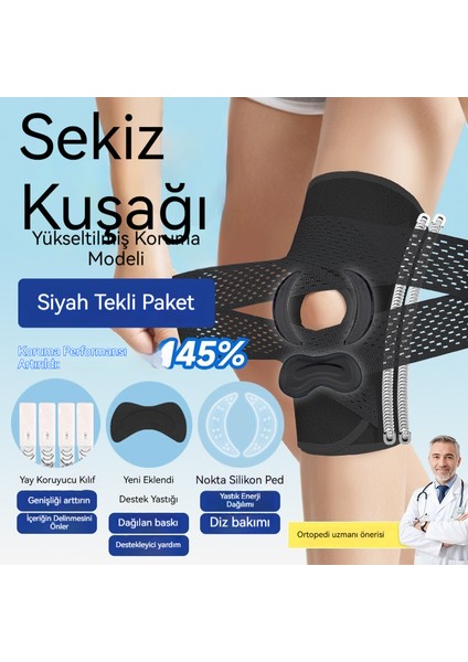Menisküs Hafif Nefes Alma Diz Desteği Spor Yay Desteği Kaymaz Basınçlı Diz Desteği 1 Adet (Yurt Dışından)