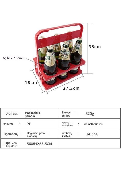 7.8cm Açıklık Katlanabilir Içecek Cam Şişe Sepeti (Yurt Dışından) indirimleri