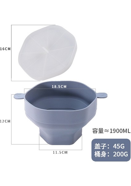 Kapaklı 1900ML Silikon Geri Çekilebilir Patlamış Mısır Kase (Yurt Dışından)