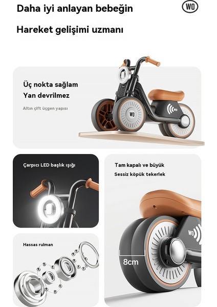 Çocuk Denge Bisikleti 2-5 Yaş Bebek Yürüyüşü Pedalsız Erkek ve Kız Aynı Stil Müzik Scooter (Yurt Dışından) indirimleri