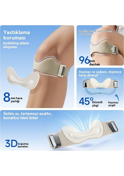 Silikon Patella Kayışı Diz Desteği Profesyonel Sınıf Hava Yastığı Nefes Alabilir Kaymaz Sabit Anti Yaralanma Diz Desteği 1 Adet (Yurt Dışından) fiyatları