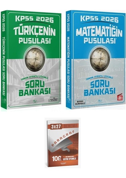 Cba + Anla Kazan 2026 Kpss Türkçe + Matematik Pusulası Soru Bankası 2 Li Set Cba Yayınları